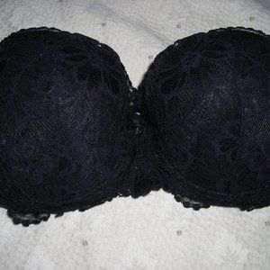 Victoria's Secret Size 36B Black Lace Strapless Bra